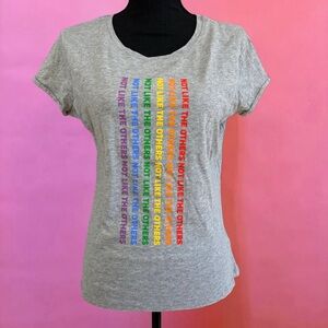 Cropp Grey Rainbow Pride “Not Like The Others” Graphic Tee Shirt - Large